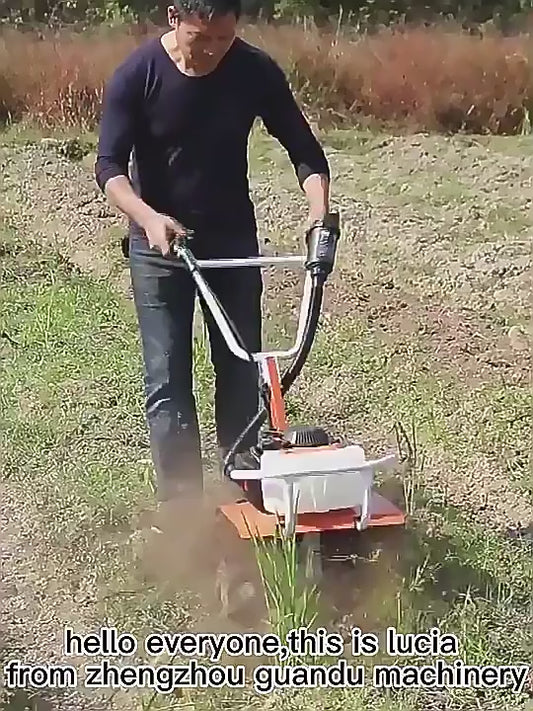 Motoculteur Manuel 2 Temps 198CC - Cultivateur à Essence pour Jardinage Professionnel