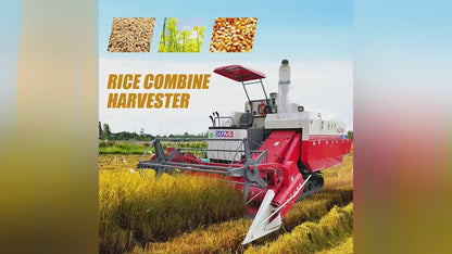 Moissonneuse-batteuse de riz professionnelle sur chenilles - Performance optimale