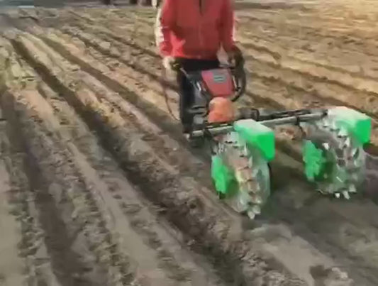 Semoir Manuel 2 Rangées pour Maïs et Légumes - Moteur Essence Performant